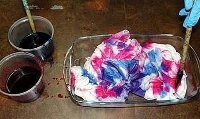 How to make a dyeing. Microwave Dyeing - Step 5 Dyeing Tutorials, Tie Dye Party, Tie Dye Crafts, Textile Arts, Silk Dyeing, Paint Brush, Silk Painting, Microwave Oven, Free Tutorial