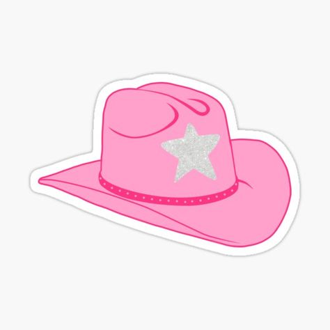 Pink Cowboy Hat Drawing, Cowgirl Hat Clipart, Cowboy Hat Sticker, Cowboy Hat Drawing, Pink Cowgirl Hat, Subway Art Printables, Pink Cowboy Hat, Happy Stickers, Pink Cowgirl