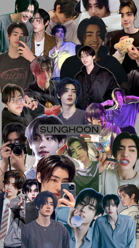 Sunghoon Collage, Bts History, Sung Hoon, Lock Screen Wallpaper, Singing, Drama, Collage, History