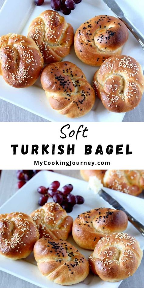 35 minutes · Serves 12 · This is a wonderful recipe to bake the softest Turkish Bagel also known as Acma. Acma is close to the American bagel in shape, but texture wise it is very soft and can be classified as a roll. Turkish Bagel Recipe, Turkish Simit Recipe, Turkish Bagel, Simit Recipe, Eastern Recipe, Fantastic Recipes, Croissant Recipe, Breakfast Recipes Sweet, Recipes Bread