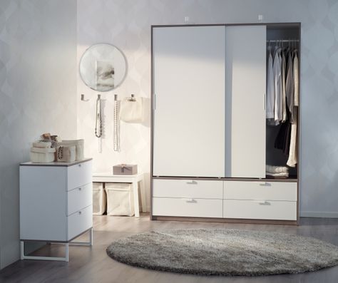 TRYSIL Ikea Trysil, Ikea Room, Armoire Ikea, Ikea Wardrobe, Chest Of Drawers Bedroom, French Country Furniture, Drawers Bedroom, Sliding Wardrobe Doors, Ikea Bedroom