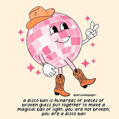 Disco Ball Character, Hype Girl Quotes, Disco Ball Quotes, Disco Quotes, Disco Ball Wallpaper, Work Positivity, Disco Ball Aesthetic, Disco Ball Tattoo, Disco Ball Art