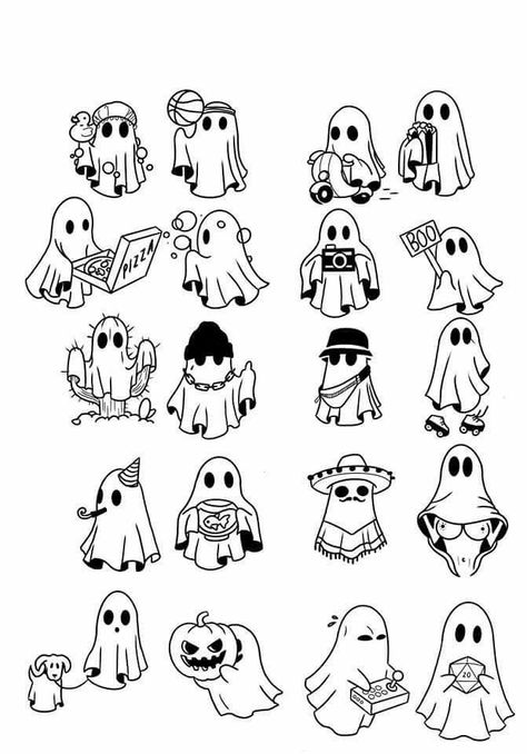 Tiny Tattoos Ghost, Ghost Tatooes, Simple Creepy Tattoo Designs, Best Friend Halloween Tattoos, Tiny Ghost Drawing, Ghost Tattoo Flash, Tiny Ghost Tattoo, Buddy Tattoos, Cute Ghost Tattoo Ideas