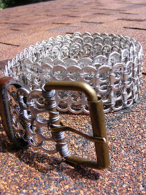 pop tab crafts | Recycled Soda pop tab belt full | Flickr - Photo Sharing! Pop Top Crafts, Soda Tab Crafts, Pop Can Tabs, Can Tab Crafts, Soda Can Tabs, Pop Tab Crafts, Can Tabs, Soda Tabs, Monster Crafts