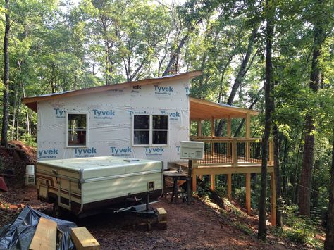 Shed Roof Cabin, Craftsman Sheds, Skillion Roof, Upstate South Carolina, Shed To Tiny House, Cabin Floor, Small Sheds, Cabin Floor Plans, Roof Architecture