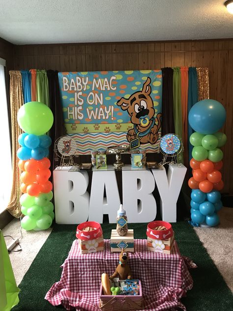 Scooby Doo Gender Reveal Ideas, Scooby Doo Nursery Theme, Scooby Doo Gender Reveal, Scooby Doo Baby Shower Theme, Cartoon Baby Shower Theme, Scooby Doo Baby Shower Ideas, Scooby Doo Nursery, Baby Shower Ideas Boy Theme, Baby Shower Stuff