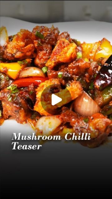 Chinese Starters, Chilli Mushroom Recipe, Mushroom Recipes Indian, Chilli Recipes, Indian Dishes, Mushroom Recipes, Chinese Food, Food Videos, Chili