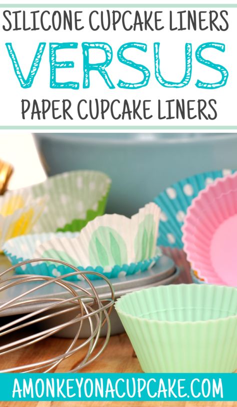 Either way, the cupcakes will be done when you take them from the oven, and they are cooled – especially if you have kids around. But, when you go out to buy, what type of cupcake liners do you normally choose – silicone or paper? #cupcakes #cupcakeliners #siliconecupcakeliners Paper Cupcake Liners, Silicone Cupcake Liners, Cupcake Tray, Paper Liner, Savory Pie, A Monkey, Paper Cupcake, Cupcake Liners, What Type