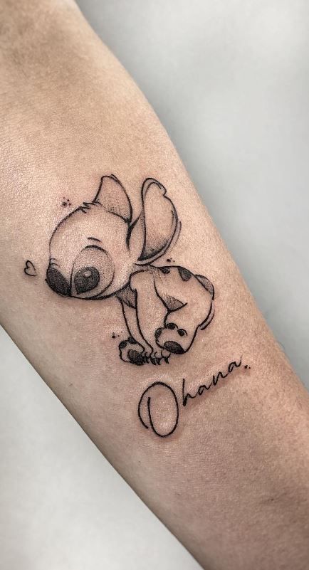 Embrace Ohana Spirit: Top 19 Lilo & Stitch Tattoo Designs of 2024 – Discover Now! Mother Daughter Ohana Tattoos, Ohana Tattoo For Men, Ohana Means Family Tattoo, Stitch Ohana Tattoo, Ohana Stitch Tattoo, Lilo And Stitch Tattoo Ideas, Lilo Stitch Tattoo, Tattoos Practice, Ohana Tattoos