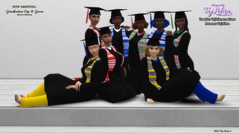 Sims 4 Cc Graduation Gown, Sims 4 Cc Graduation, Sims 4 Cap And Gown Cc, Hbcu Sims 4 Cc, Sims 4 Hbcu, Sims 4 Graduation Cap And Gown Cc, Sims 4 Sorority Cc, Sorority Graduation Caps, Graduation Cap And Gown