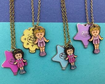 Polly pocket | Etsy Polly Pocket 2000, Necklaces Etsy, Polly Pocket Dolls, Pocket Doll, Flower Necklaces, Rainbow Aesthetic, Pink Star, List Of Artists, Polly Pocket