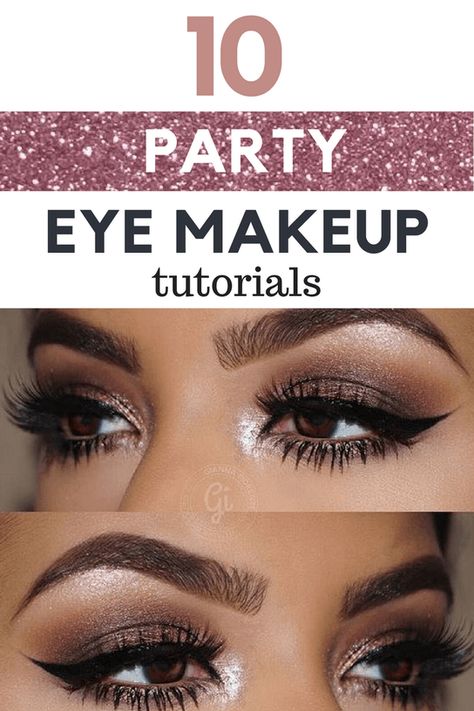 Party Eye makeup Tutorials Eye Makeup For Cocktail Party, Clubbing Makeup Night, Going Out Eye Makeup Night, Black Tie Makeup Looks Blue Eyes, Date Night Makeup Blue Eyes, Night Out Makeup Brown Eyes, Night Eyeshadow Looks, Evening Makeup For Brown Eyes, Black Tie Makeup Looks