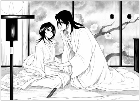 Bleach Kaien Shiba, Byakuya And Hisana, Hisana Kuchiki, Bleach Byakuya Kuchiki, Bleach Byakuya, Bleach Couples, Kuchiki Byakuya, Byakuya Kuchiki, Korean Accessories