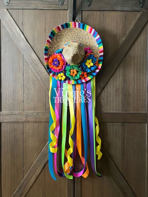 Sombrero Decorating Ideas, Paper Flowers Crepe, Flowers Crepe Paper, Mexican Theme Party Decorations, Fiesta Decor, Mexican Independence Day, Mexican Babies, Ideas Fiesta, Fiesta Dress