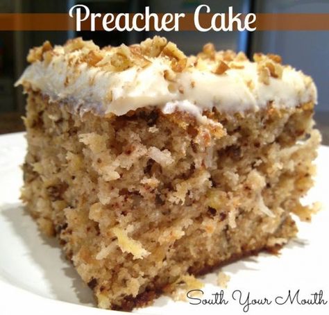 Preacher Cake Preachers Cake, Recipes With Crushed Pineapple, Preacher Cake, Zucchini Bars, Easy Baked Pork Chops, Moist Cake Recipe, Hummingbird Cake, A Piece Of Cake, Cupcake Cake