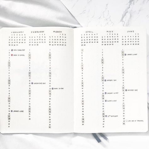 800 Likes, 14 Comments - Rhean (@bulletby_r) on Instagram: “Hello everyone! The New Year is coming up quick so here is my future log ✨hope everyone has a…” Future Log Bullet Journal, Journal D'inspiration, Minimalist Bullet Journal, Bullet Journal Minimalist, Future Log, Bullet Journal Key, Bullet Journal Spreads, Bullet Journal How To Start A, Bullet Journal Hacks