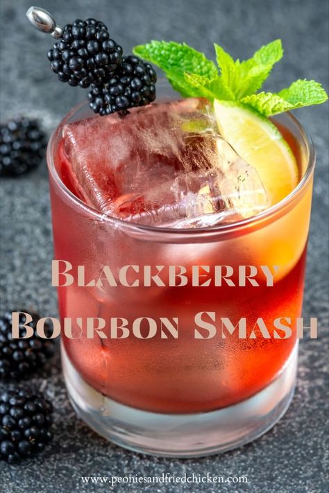 Who's jumping into fall with a Blackberry Bourbon Smash? This sweet and zesty cocktail combines bourbon, blackberries, mint, and lime juice. Click the link to get this full recipe on our website. #cocktail #cocktails #falldrink #fallcocktail #blackberrybourbonsmash #cocktailrecipe #blackberrycocktail #blackberrydrink #mintdrink #autumn #bourbon Blackberry Bourbon Smash, Bourbon Smash Cocktail, Blackberry Bourbon, Blackberry Cocktail, Blackberry Drinks, Bourbon Smash, Mint Drink, Bourbon Cocktail, Bourbon Cocktails