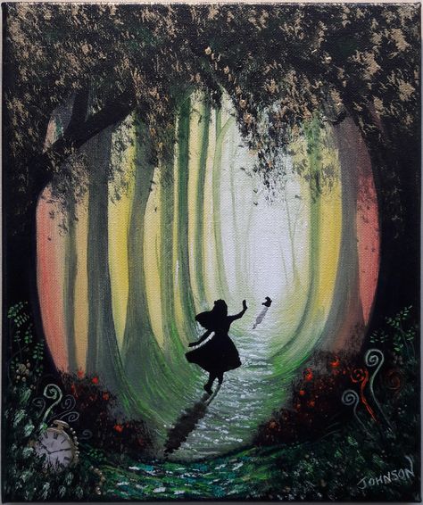 alice in wonderland art by Stan Johnson.. " i must keep up 2 " Alice In Wonderland Artwork Trippy, Alice In Wonderland Path, Alice In Wonderland Forest, Alice In Wonderland Keyhole, Alice In Wonderland Scenes, Alice In Wonderland Painting, Quantum Gravity, Alice In Wonderland Paintings, Alice In Wonderland Art