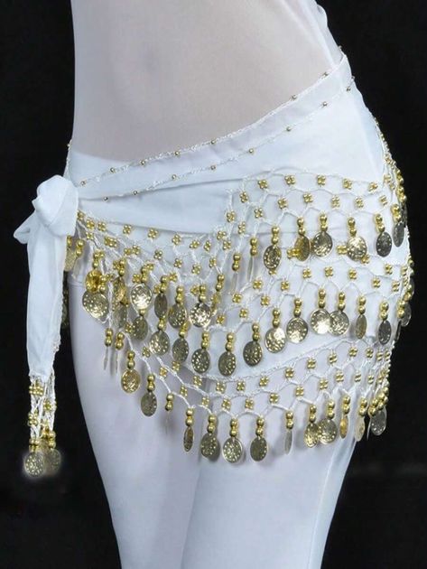 Belly Dance Hip Scarf With 98 Coins,  Dance Three Layers Gold Coin Belt, Dance Practice Hip Scarf Boho Belly Dance Hip Scarf, Belly Dance Accessories, Belly Dance Belt, Coin Belt, Mens Cashmere Scarf, Dance Belt, Hip Scarf, Belt Skirt, Belt Chain