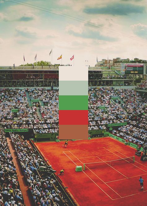 Color palettes: Grand Slam Centre Courts (Rod Laver Arena, Phillippe Chatrier Court, Centre Court, Arthur Ashe Stadium) #Tennis Spanish Cottage, Soothing Paint Colors, Rod Laver Arena, Rod Laver, Arthur Ashe, Title Sequence, Paint Color Ideas, Latest Trend, Grand Slam