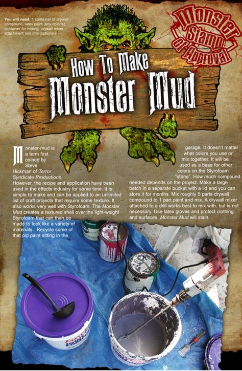 Monster Mud Monster Mud Recipe, Mud Recipe, Monster Mud, Halloween Props Diy, Halloween Yard, Creepy Halloween, Halloween Inspiration, Halloween Deco, Halloween Make