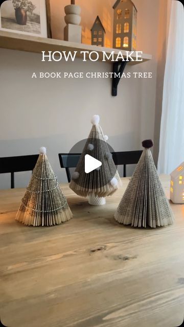 Mel Lloyd on Instagram: "I made these pretty christmas decorations from old books that were no longer wanted. ⁣
Such an easy Christmas craft to do, and it gives old unwanted books another purpose too! ⁣
⁣
⁣
⁣
#christmasdecorations ⁣
#repurposed ⁣
#paperdecoration ⁣
#christmascraft ⁣
#craftideas ⁣
#howtomake" Diy Book Christmas Tree, Christmas Book Tree, Book Trees Christmas, Book Christmas Tree Diy, Book Art Diy Easy, Christmas Tree Books, Christmas Tree Made Of Books, Book Trees, Chantilly Cake