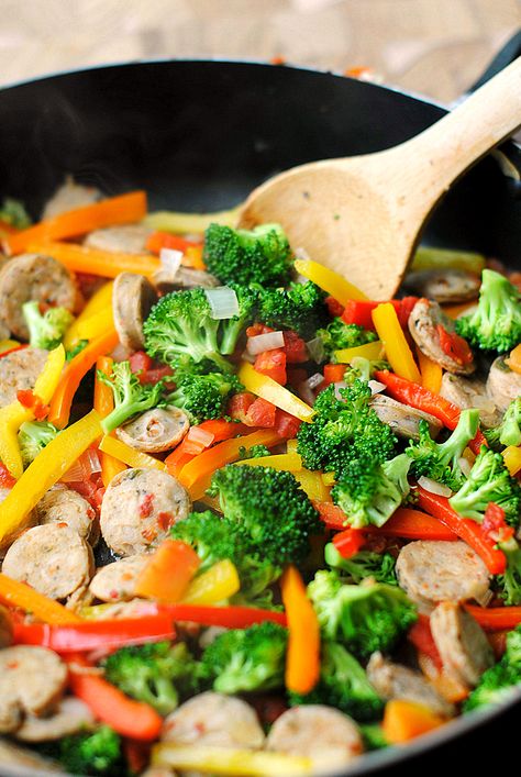 Sausage Stir Fry, 28 Reasons, Ginger Pork, Pork Stir Fry, Sesame Ginger, Spicy Sausage, Veggie Stir Fry, Paleo Dinner, Vegetable Stir Fry