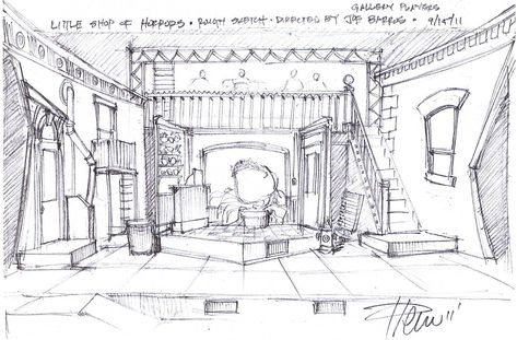 Sketches by HARLAN D. PENN - SCENIC DESIGNER at Coroflot.com Scenic Design Sketch, Theatre Drawing, Computer Sketch, Alvin Ailey, Set Design Theatre, Theatre Design, Royal Ballet, Design Paper, Scene Design