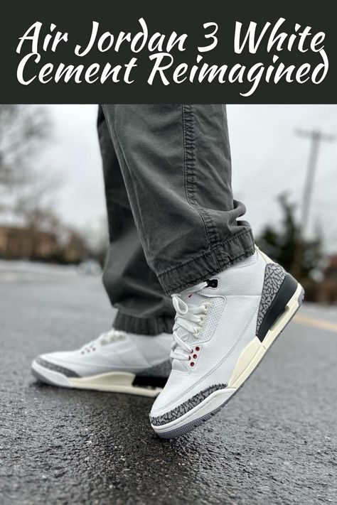 Rediscover the icon with the Air Jordan 3 White Cement Reimagined. These sneakers go beyond expectations, reinventing the classic for a new era of style. Air Jordan 3 White Cement, Jordan 3 White Cement Reimagined, White Cement Reimagined, Jordan 3 White Cement, White Cement, Air Jordan 3, Jordan 3, Cement, New Era