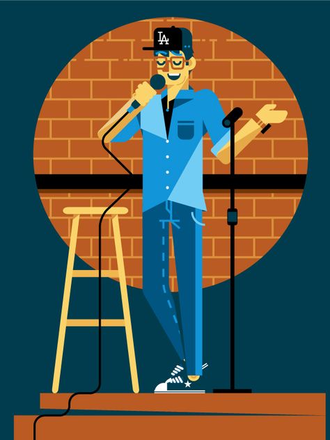 Standup Comedy Poster, Comedy Illustration, Singer Illustration, Comedy Poster, Poster Examples, Standup Comedy, Carnival Posters, Instagram Collage, Comedy Club