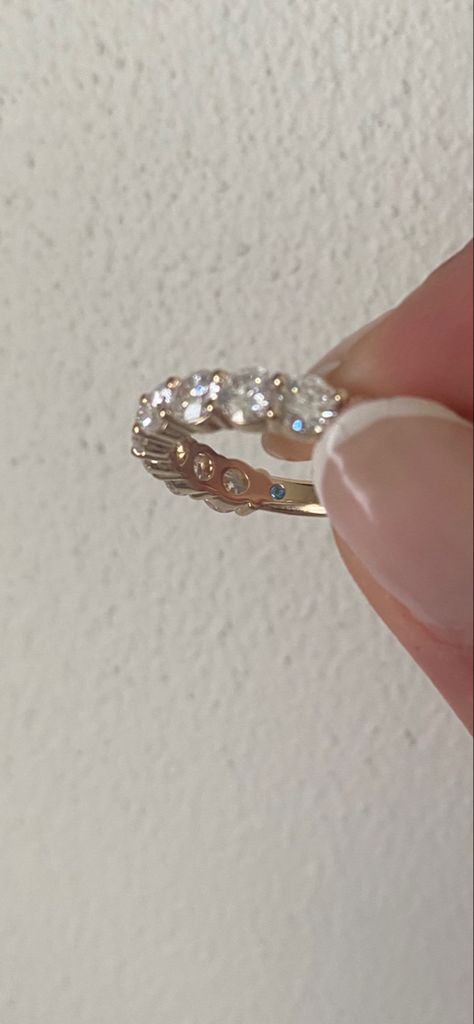 I wanted to make my wedding band super special so I created a band with 9 diamonds to represent the month we’re getting married and added my fiancés birthstone on the inside 🥹 Stone Inside Ring Band, Birthstone Inside Wedding Band, Engagement Ring With Birthstone Band, Birthstone Inside Engagement Ring, Wedding Ring Birthstone, Wedding Ring With Birthstone Band, Wedding Band With Birthstone, Wedding Ring With Birthstones, Wedding Rings With Birthstones