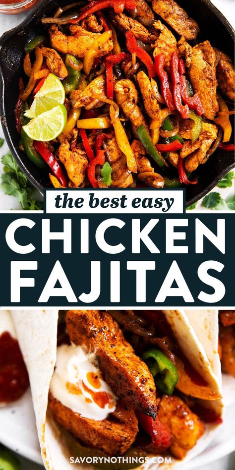 Easy Chicken Fajita Recipe, Cilantro Lime Salsa, Fajita Recipes, Easy Chicken Fajitas, Homemade Fajita Seasoning, Fajitas Recipe, Chicken Fajita Recipe, Custom Menu, Fajita Recipe