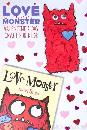 Love Monster Craft Preschool, Love Monster Craft, Monster Valentine, Art Games For Kids, Love Monsters, Fairy Tale Crafts, Monster Puppet, Kindergarten Valentines, Reading Buddies