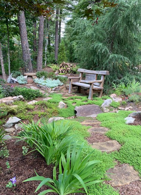 Whimsical Landscaping, Tapestry Garden, Hammock House, Forest Landscaping, Stump Garden, Cabin Landscaping, Easy Garden Ideas Landscaping, Phoenix Garden, Hillside Garden