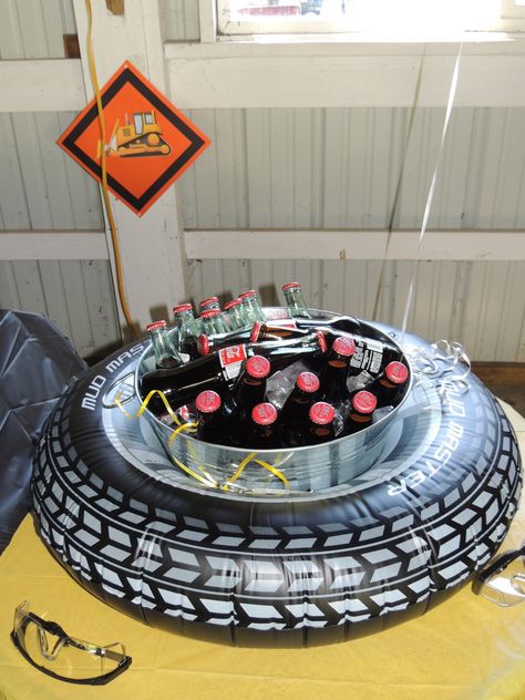 Trucks, construction, dirt, party, boy, digger Dirt Track Birthday Party, Off Road Party Theme, Monster Truck Pool Party, Four Wheeler Birthday Party, Grave Digger Birthday Party, Monster Jam Birthday Party Ideas, Monster Jam Birthday Party, Blaze Birthday Party, Digger Birthday