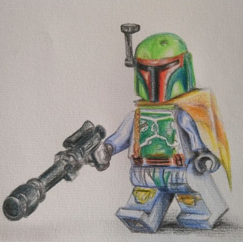 Boba fett lego minifig Lego Minifigure Tattoo, Star Wars Boba Fett Tattoo, Mandalorian Drawing Pencil, Boba Fett Reference, Boba Fett Illustration, Boba Fett Sketch, Lego Tattoo, Lego Mandalorian, Lego Dc