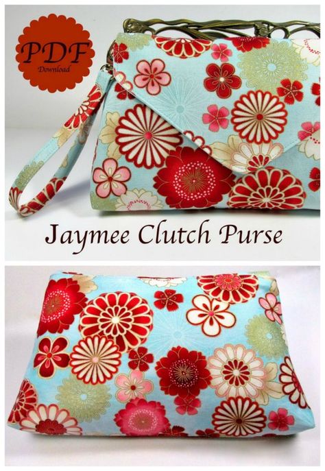 Sewing pattern for a clutch bag purse. A simple to sew clutch bag sewing pattern with options for the more experienced beginner. Options for a wristlet strap and for a pocket that holds your bank cards inside so you don't need a wallet. Sewing pattern for an easy clutch bag. #BagSewingPattern #ClutchBagPattern #EasyBagToSew #WristletSewingPattern Easy Clutch Sewing Pattern, Envelope Bag Pattern, Diy Clutch Purse Tutorial Free Pattern, Clutch Pattern Free, Sew Clutch, Easy Bag Sewing, Clutch Purse Pattern, Clutch Bag Pattern, Handbag Sewing