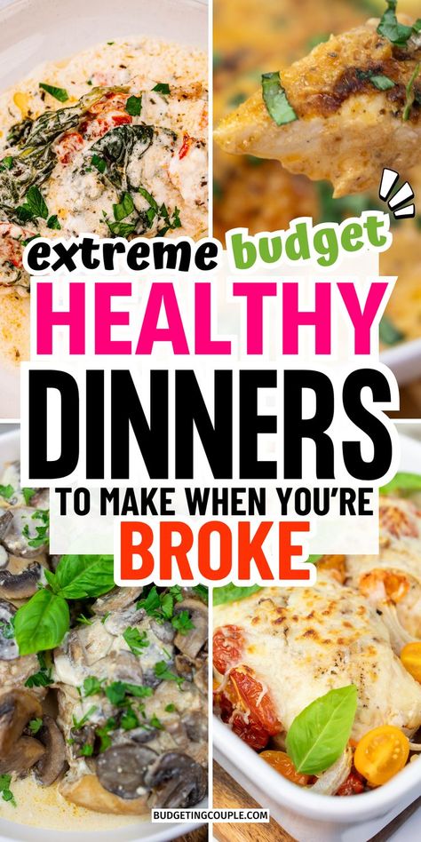 Cheap Dinners for a Family: simple dinners for family healthy and Lazy chicken dinner ideas perfect for healthy dinner recipes zucchini meals Cheap Dinner Ideas For Two, Healthy Cheap Dinners, Cheap Dinners For 2, Quick Cheap Dinner Ideas, Bulk Meals, Family Meals On A Budget, Easy Meals For Dinner, Healthy Budget Meals, Cheap Dinners For A Family