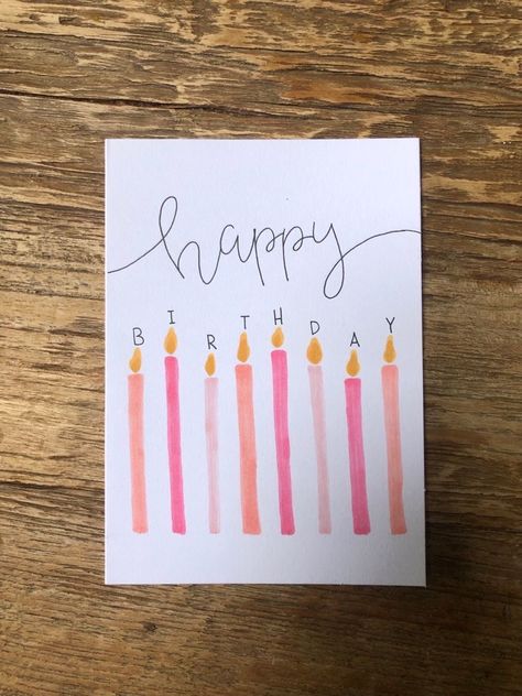 Cute Easy Birthday Card Ideas, Birthday Card Ideas Preppy, Aesthetic Homemade Birthday Cards, Simple Birthday Cards Diy, Simple Homemade Birthday Cards, Preppy Birthday Card Ideas, Simple Handmade Birthday Card Ideas, Pink Birthday Card Ideas, Preppy Birthday Cards