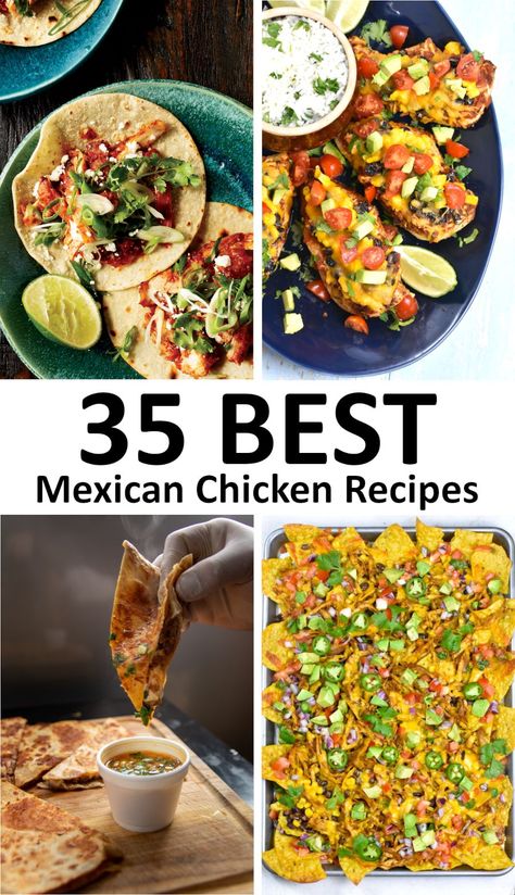 35 BEST Mexican Chicken Recipes Authentic Mexican Chicken Recipes, Authentic Mexican Chicken, Chicken Tortilla Casserole, Mango Salsa Chicken, Rotisserie Chicken Tacos, Chicken Enchilada Skillet, Mexican Chicken And Rice, Chicken Fajita Pasta, Chicken Wing Sauces