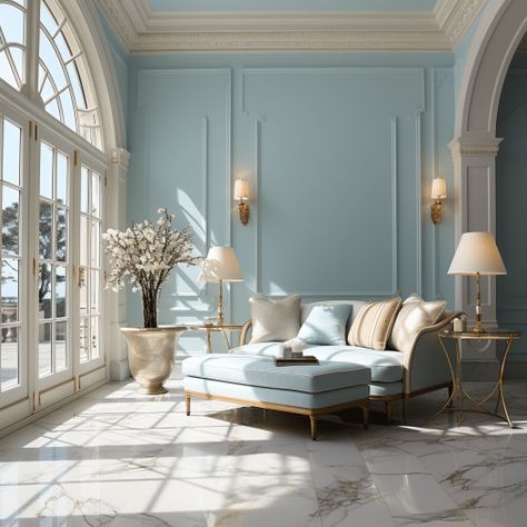 What Wall Color Goes With White Marble Floor (15 Fantastic Options) - HearthandPetals White Marble Floor Bedroom, Marble Floor Wall Color, Blue Marble Interior, White Marble Flooring Design Living Room, Living Room With Marble Floor, Grey Marble Floor Living Room, White Marble Floor Living Room, Marble Flooring Design Living Room, Room Marble Floor