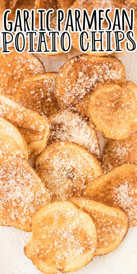 Fried Potatoes Chips, Homemade Potato Chips Air Fryer, Home Made Potato Chips, Parmesan Sweet Potato Fries, Homemade Potato Chips Recipe, Fries Wedges, Homemade Crisps, Potato Chips Homemade, Chip Seasoning