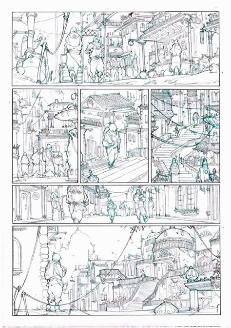 Graphic Novel Page, City Drawing Reference, Comic Sketch Art, Graphic Novel Layout, Storyboard Drawing, Art Perspective, Comic Book Drawing, Comic Book Layout, Perspective Drawing Lessons