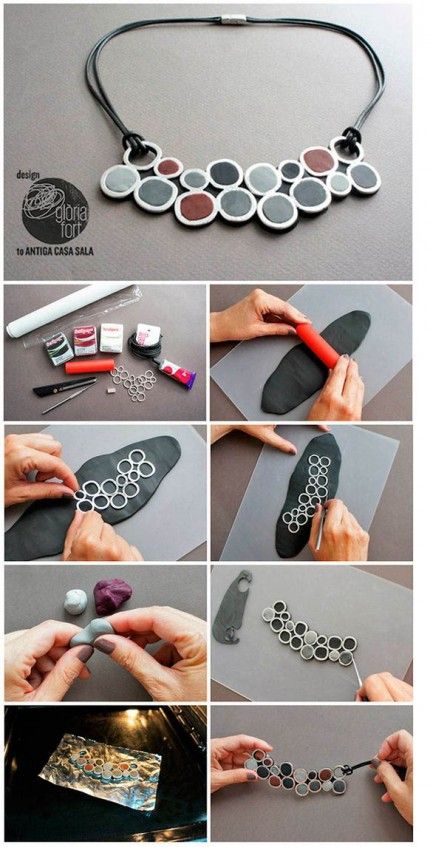 Homemade Clay, Necklace Tutorial, Polymer Jewelry, Polymer Clay Necklace, Clay Jewelry Diy, Clay Necklace, Polymer Clay Projects, Polymer Clay Tutorial, Polymer Clay Creations