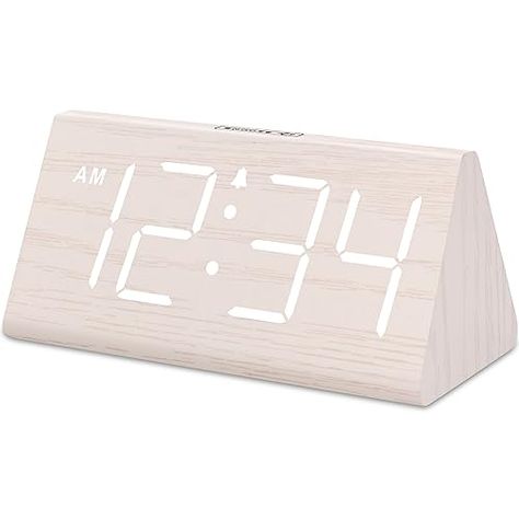 DreamSky Wooden Digital Alarm Clocks for Bedrooms - Electric Desk Clock with Large Numbers, USB Port, Battery Backup Alarm, Adjustable Volume, Dimmer, Snooze, DST, 12/24H, Living Room Wood Décor Electric Desk, Bedside Clock, Electric Clock, Clock For Kids, Desk In Living Room, Large Numbers, Alarm Clocks, Bedside Night Stands, Room Desk