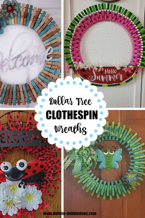 Clothes Pin Wreath Diy How To Make, Cloths Pin Wreath Diy, Dollar Tree Clothes Pin Crafts, Clothes Pin Art Projects, Clothespin Wreaths Diy, Home Environment Projects 4h, Clothes Pin Wreaths Diy, Clothespin Wreaths Ideas, Clothes Pin Wreath Ideas