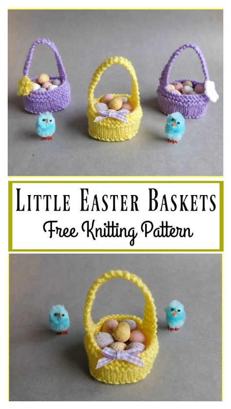 Knitted Easter Crafts, Easter Basket Pattern, Bunny Knitting Pattern, Knitted Toys Free Patterns, Boyfriend Crafts, Animal Knitting Patterns, Knit Basket, Knitting Patterns Toys, Easter Inspiration