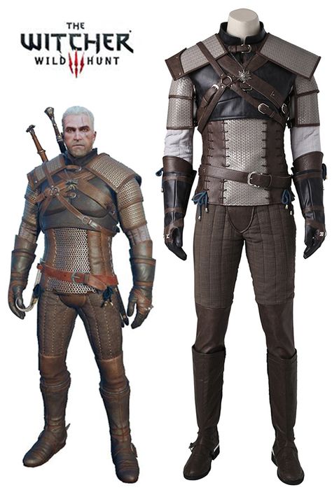 The Witcher 3 Wild Hunt Geralt of Rivia Cosplay Costume Geralt Of Rivia Costume, The Witcher Costume, Witcher 3 Armor, Geralt Cosplay, Geralt Of Rivia Cosplay, The Witcher Cosplay, Witcher Cosplay, Geralt And Ciri, The Witcher Geralt