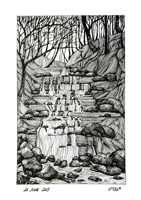 Linear Drawings, Intricate Drawings, Nature And People, Fineliner Art, Pen Art Drawings, Chinese Ink, Ink Artwork, Arte Sketchbook, Pencil Art Drawings