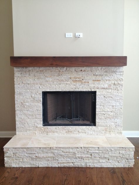 Mantle in Antique Reclaimed Heart Pine with Dark Walnut Stain Dark Wood Fireplace Mantle, Manderly House, Walnut Mantle, Stone Fireplace Remodel, Wood Mantle Fireplace, Family Room Remodel, Raked Ceiling, Fireplace Update, Wood Mantle